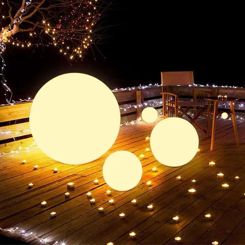 Solar LED Ball Light RGB Outdoor Waterproof Lawn Pool Garden Lamp with Remote