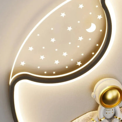 DecorBites Kids Astronaut LED Moon Light with starry panel and astronaut figurine on Tampa Home & Garden Store