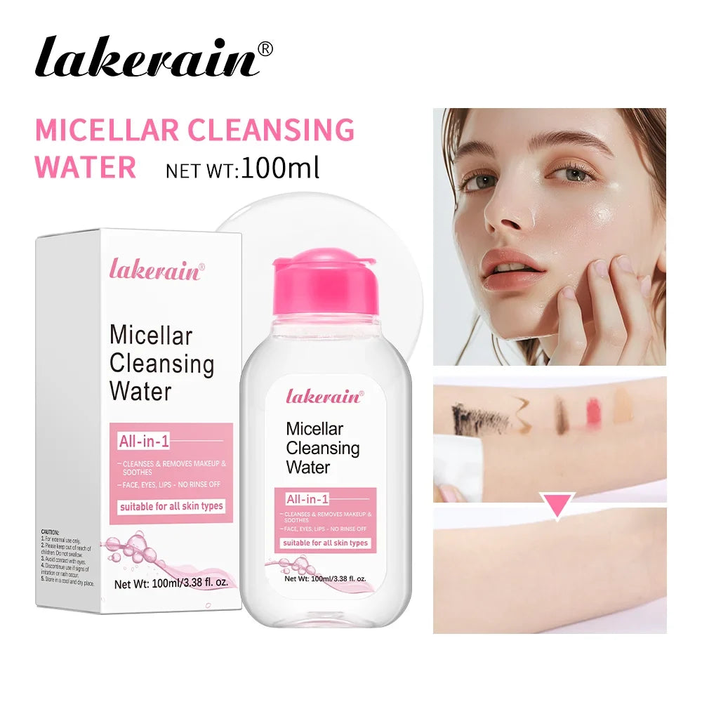 Micellar Cleansing Water bottle with pink cap, 100ml, Silcy Skin all-in-1 makeup remover on Tampa Home & Garden Store