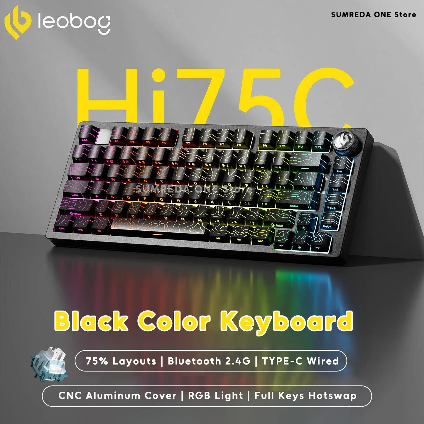 Leobog Hi75C aluminum wireless mechanical keyboard with RGB backlit keys by FLIPSTYLEZLLC on Tampa Home & Garden Store