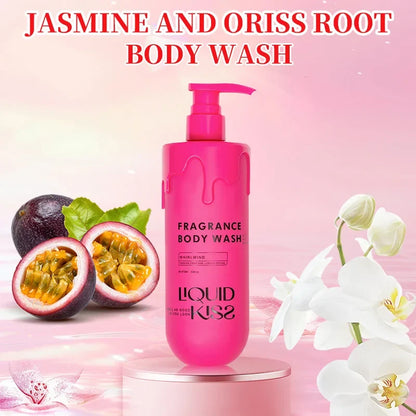 Liquid Kiss Body Wash by Silcy Skin, pink pump bottle with orchid and passion fruit, 473 ml on Tampa Home & Garden Store