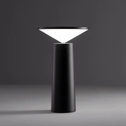 Perfecsy black metal table lamp with geometric triangular LED shade smart touch control on Tampa Home & Garden Store