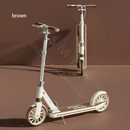Foldable kick scooters for kids and adults in brown and white with 2 wheels UpTrend Deals on Tampa Home & Garden Store