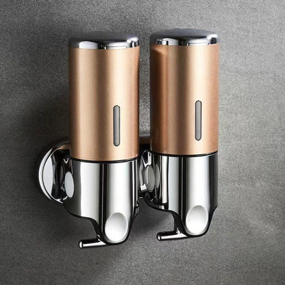 Wall mounted two-tube shampoo and soap dispensers copper bodies UpTrend Deals on Tampa Home & Garden Store