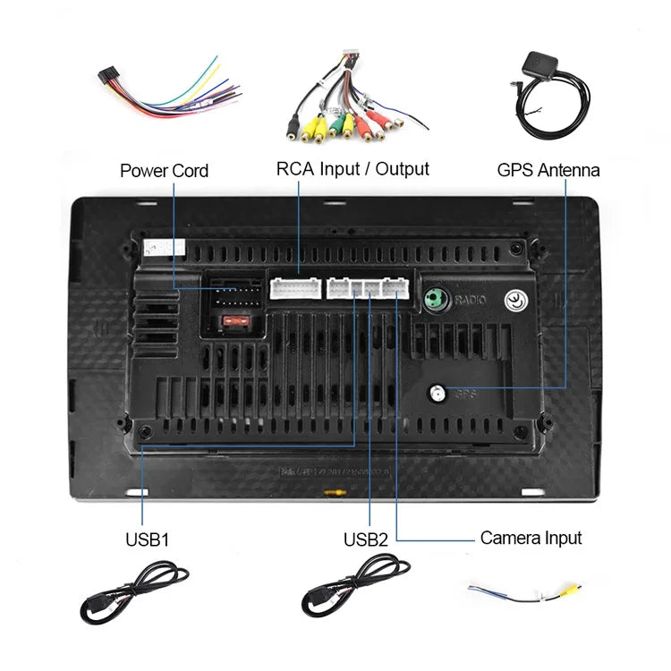 Car Touch Screen Display with Wireless CarPlay & Android Auto USB1/USB2 RCA input/output GPS antenna on Tampa Home & Garden Store