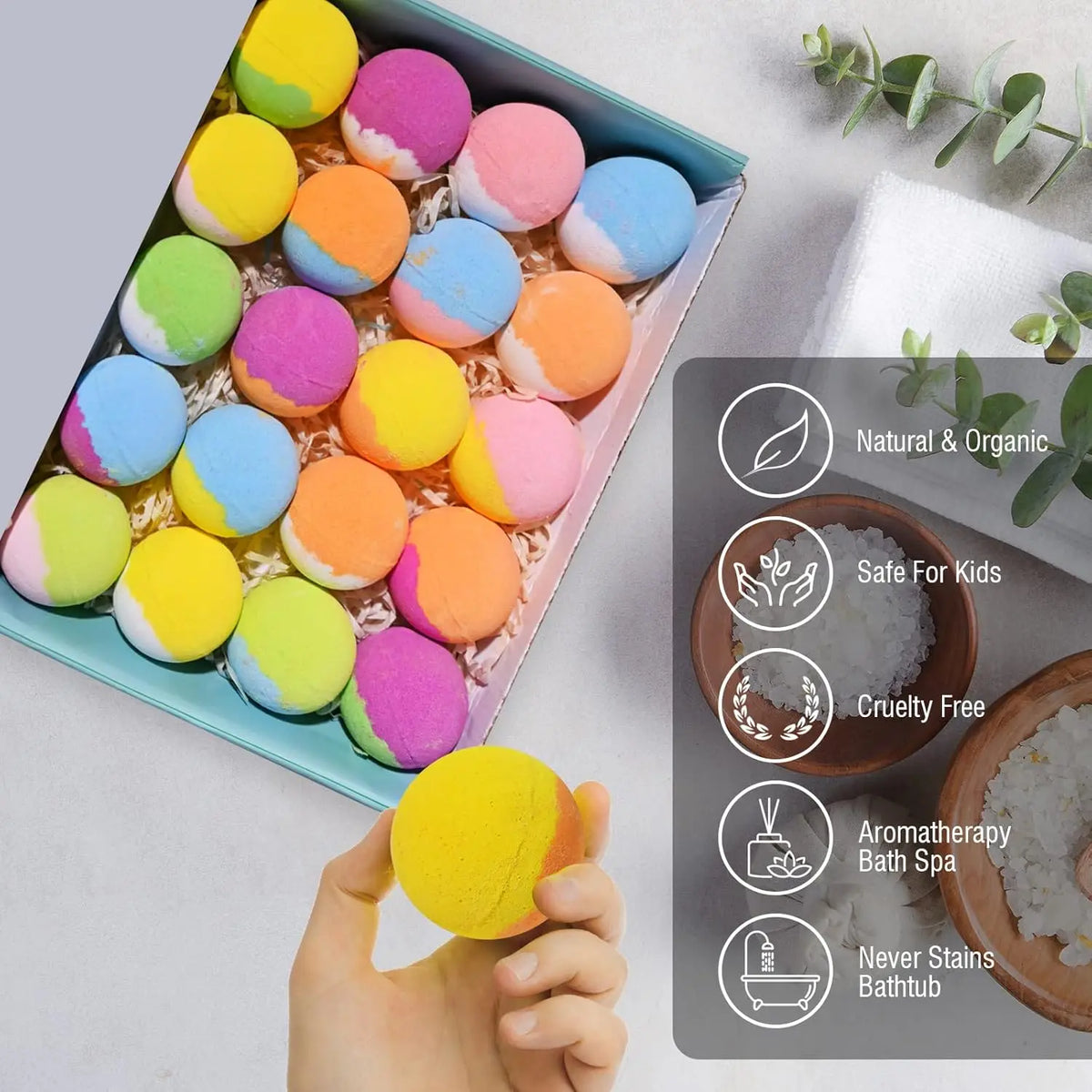 Silcy Skin Kids Bath Bombs 20-pack with surprises; colorful handmade fizzies on Tampa Home & Garden Store
