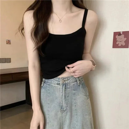 Black sleeveless crop top with high-waisted light denim skirt by UpTrend Deals on Tampa Home & Garden Store
