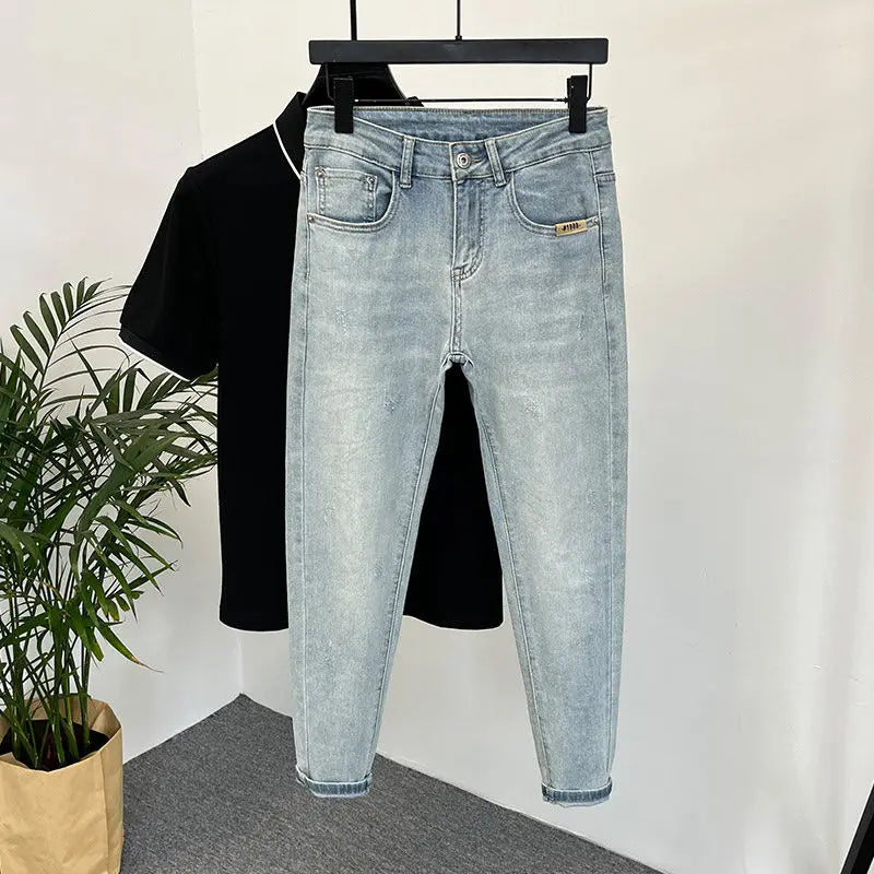 Men Skinny Jeans – Light wash denim slim fit from UpTrend Deals on Tampa Home & Garden Store