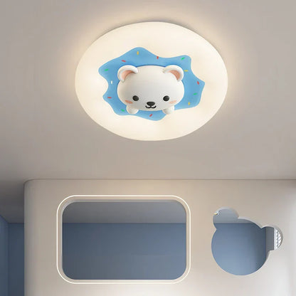 DecorBites Kids Room Chandelier remote dimmable ceiling light with a cute bear in blue on Tampa Home & Garden Store