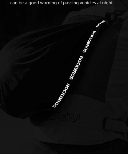 Motorcycle helmet backpack large-capacity black bag with ROCKBROS reflective strap on Tampa Home & Garden Store