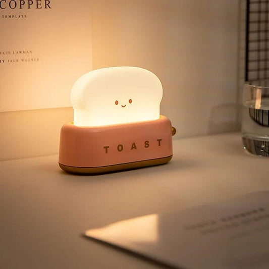 Toast Night Light LED Bedside Desk Lamp USB Rechargeable Cute Bedroom Gift - Tampa Home & Garden Store