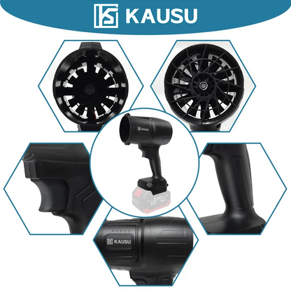 Cordless electric leaf blower KAUSU handheld dust & snow removal tool, 21V 4Ah battery, black on Tampa Home & Garden Store