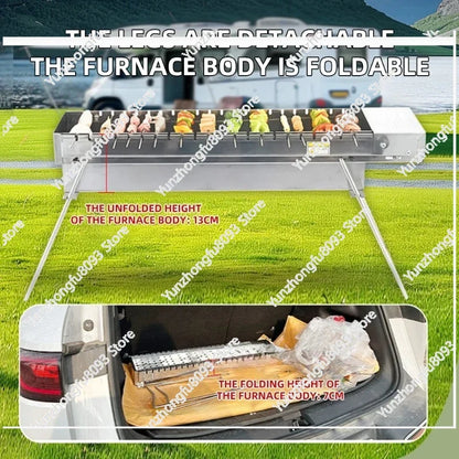 Camping grill rack folding stainless steel with legs FLIPSTYLEZLLC auto flipping barbecue on Tampa Home & Garden Store