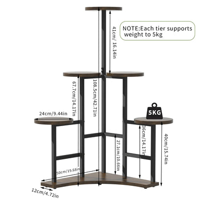 Five Tier Corner Plant Stand and Rack for Balcony