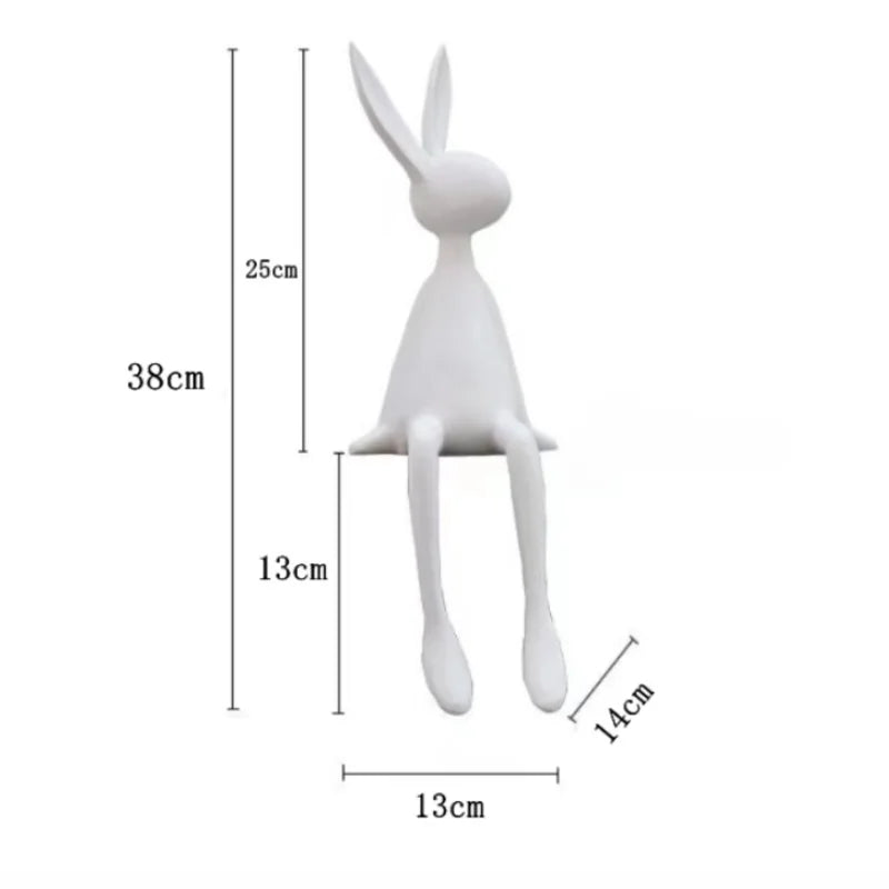 White rabbit statue, abstract art sculpture by Perfecsy for decor on Tampa Home & Garden Store
