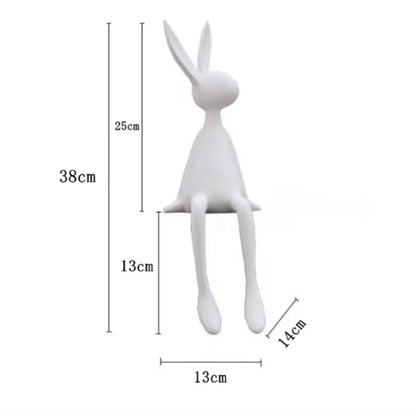 White rabbit statue, abstract art sculpture by Perfecsy for decor on Tampa Home & Garden Store