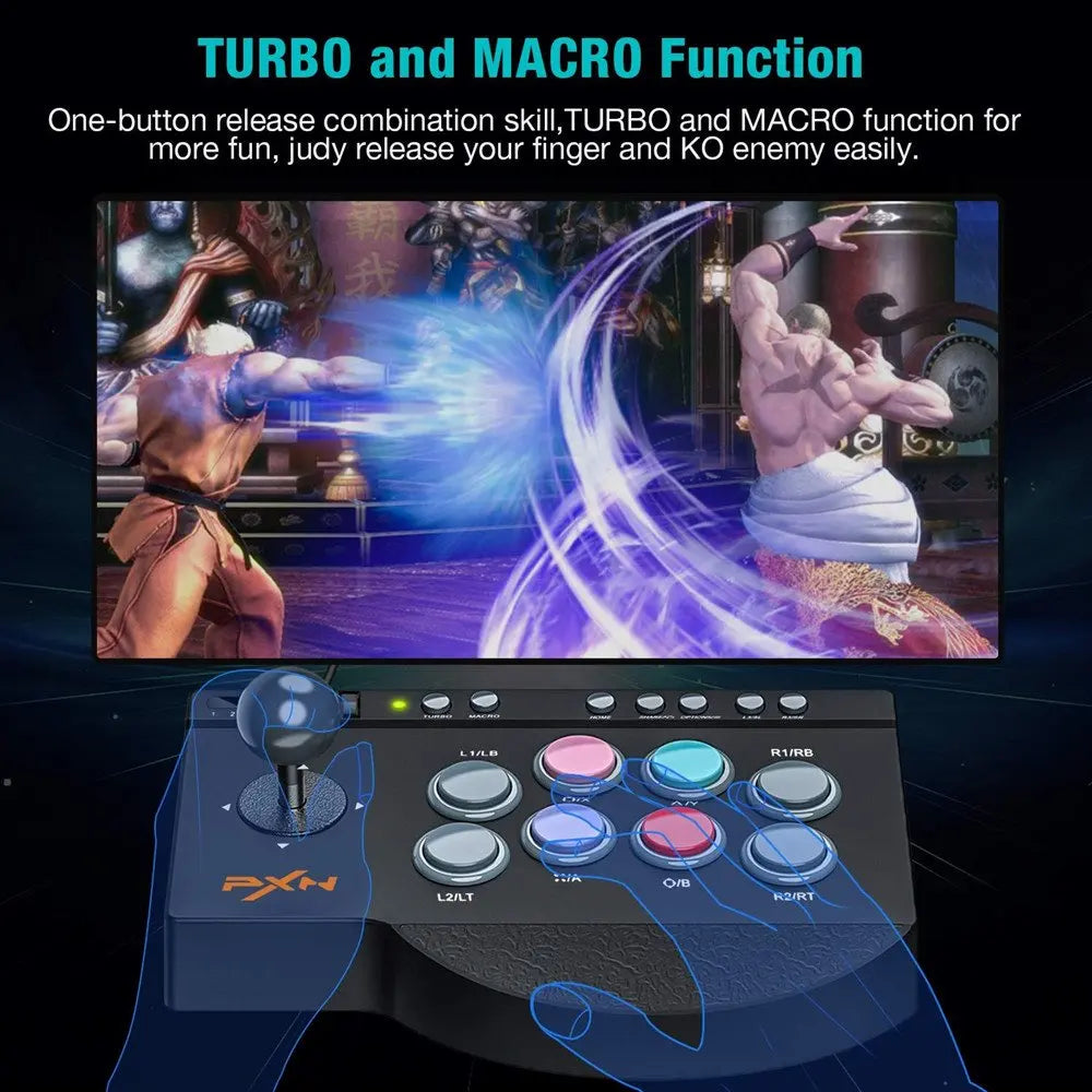 PXN 0082 wired arcade joystick with 9-color buttons for USB PS3/PS4/Switch/PC/Android TV/XBOX on Tampa Home & Garden Store