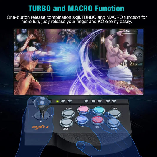 PXN 0082 wired arcade joystick with 9-color buttons for USB PS3/PS4/Switch/PC/Android TV/XBOX on Tampa Home & Garden Store