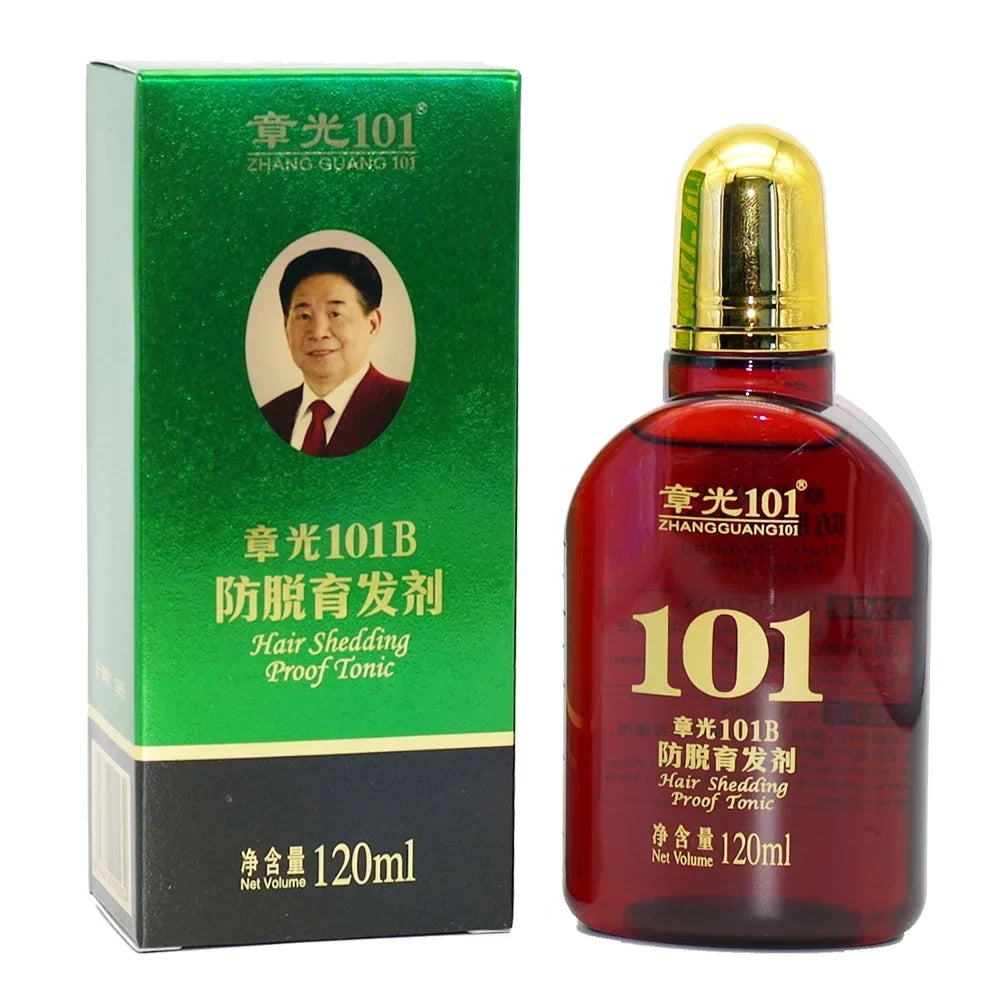 Hair tonic Zhangguang 101B bottle and green box, 120ml set with red bottle and gold cap on Tampa Home & Garden Store