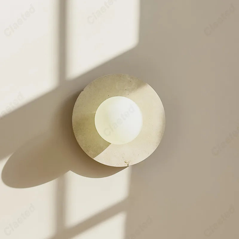 LED yellow cave stone round wall lamp with warm white glow by Perfecsy on Tampa Home & Garden Store