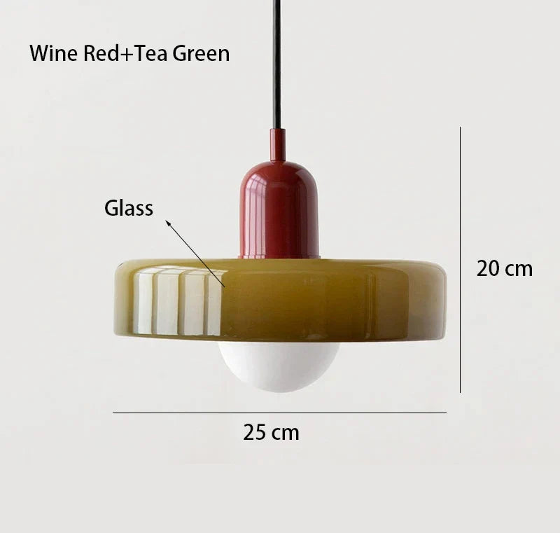 Nordic Bauhaus Glass Chandelier – Retro Dining Room Pendant Light for Living Room