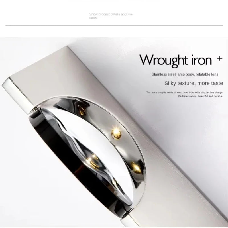 Stainless Rotatable LED Wall Sconce Creative Shadow Light Bedroom Bedside Stairs