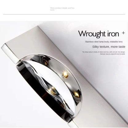 Stainless Rotatable LED Wall Sconce Creative Shadow Light Bedroom Bedside Stairs