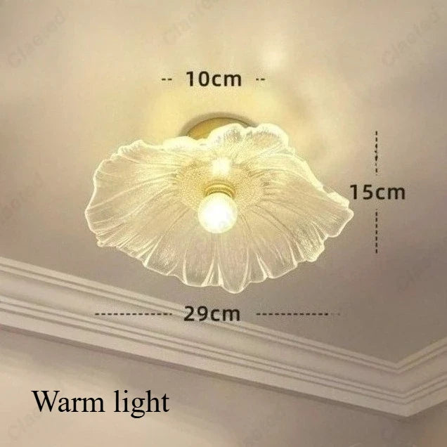 Perfecsy LED flower petal ceiling lamp, white translucent shade, warm light, 29cm diameter on Tampa Home & Garden Store
