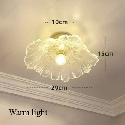 Perfecsy LED flower petal ceiling lamp, white translucent shade, warm light, 29cm diameter on Tampa Home & Garden Store