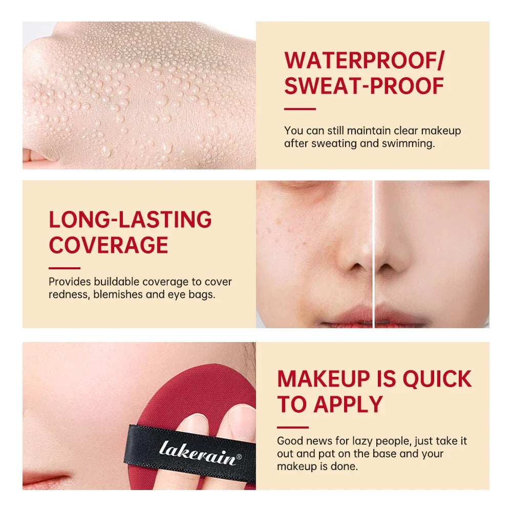 Silcy Skin Foundation waterproof long-lasting base with Lakrain sponge on skin closeup on Tampa Home & Garden Store