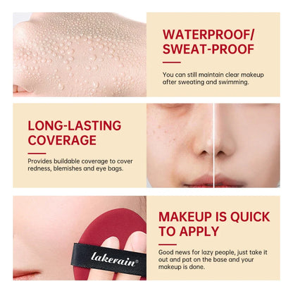 Silcy Skin Foundation waterproof long-lasting base with Lakrain sponge on skin closeup on Tampa Home & Garden Store