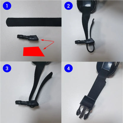 DOT Certification Half Helmet strap and buckle assembly in black nylon by BikerZoneZ on Tampa Home & Garden Store