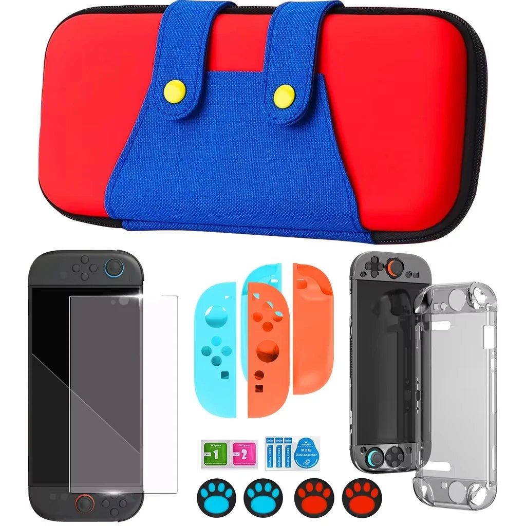 Hard carrying case for Switch 2 with blue straps and red shell FLIPSTYLEZLLC on Tampa Home & Garden Store