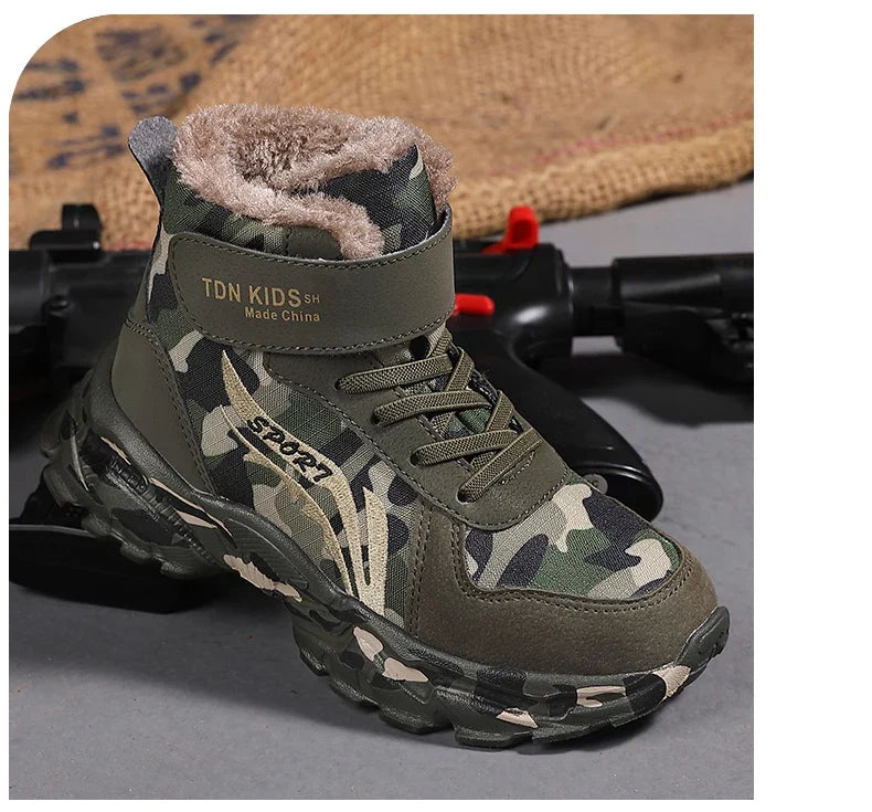 Kids Winter Snow Boots camouflage plush lining warm anti-slip sole UpTrend Deals on Tampa Home & Garden Store