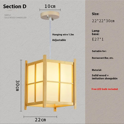 Solid wooden pendant light by Perfecsy with cream panels and E27 base 22x22x30cm on Tampa Home & Garden Store