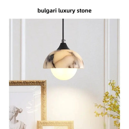 DecorBites LED pendant lamp marble glass globe with adjustable wire hanging light on Tampa Home & Garden Store
