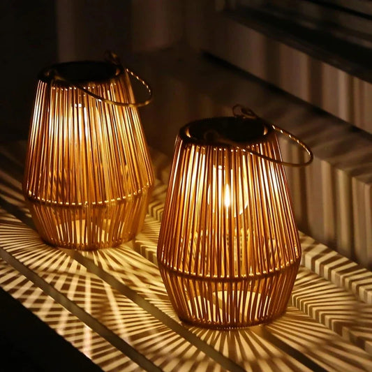 Outdoor Solar Hanging Lights Waterproof Woven Lanterns for Garden Yard - Tampa Home & Garden Store