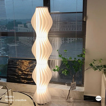 LED Floor Lamp by Perfecsy, Nordic Grass Skirts with white wave panels for living room on Tampa Home & Garden Store