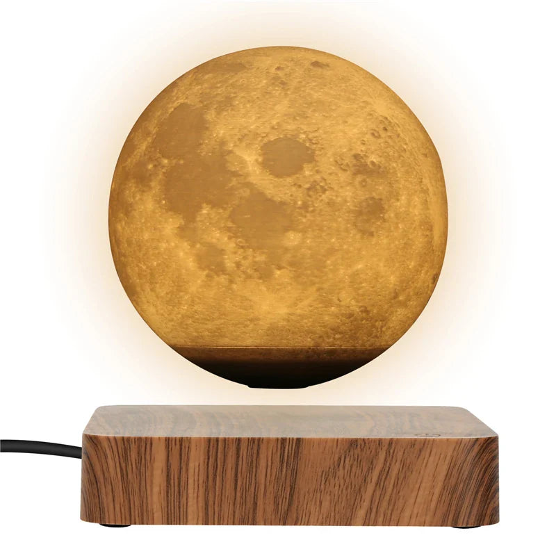 3D Floating Moon Lamp Magnetic Levitating LED Night Light Rotating Desk Decor
