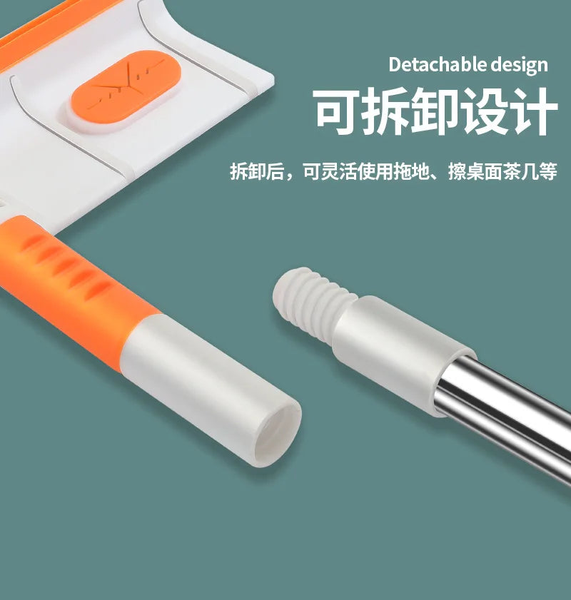 Telescopic window mop with microfiber squeegee and scraper, orange grip UpTrend Deals on Tampa Home & Garden Store