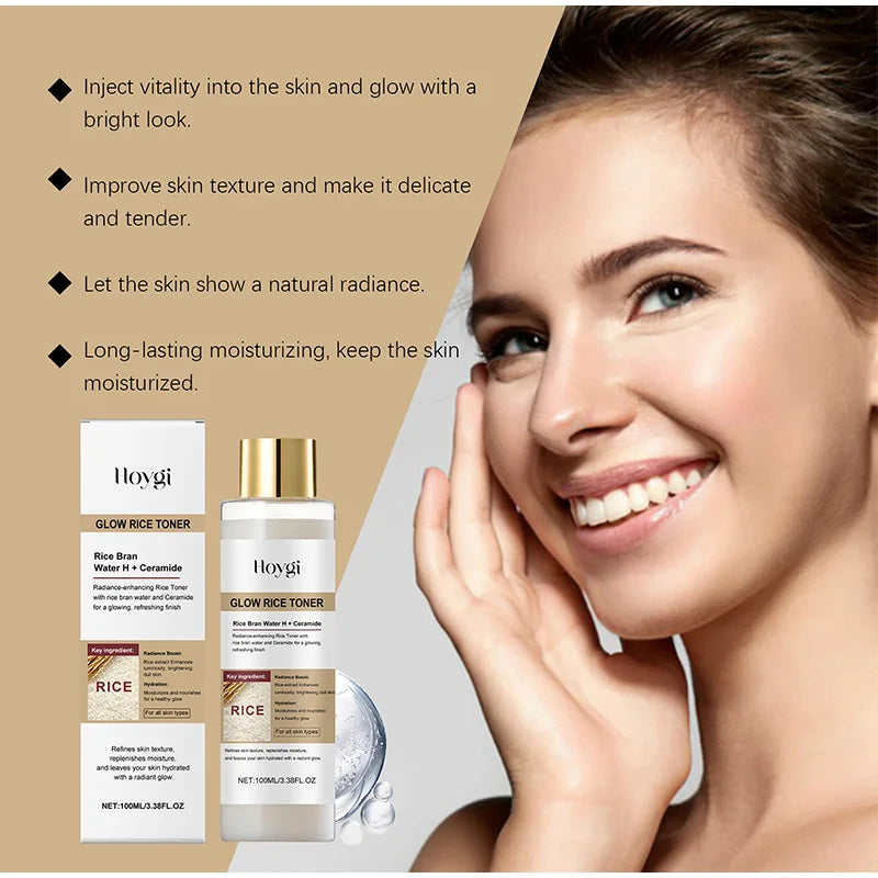 Silcy Skin Peel Shot Ampule Rice Toner set white bottle, gold cap for glowing skin on Tampa Home & Garden Store