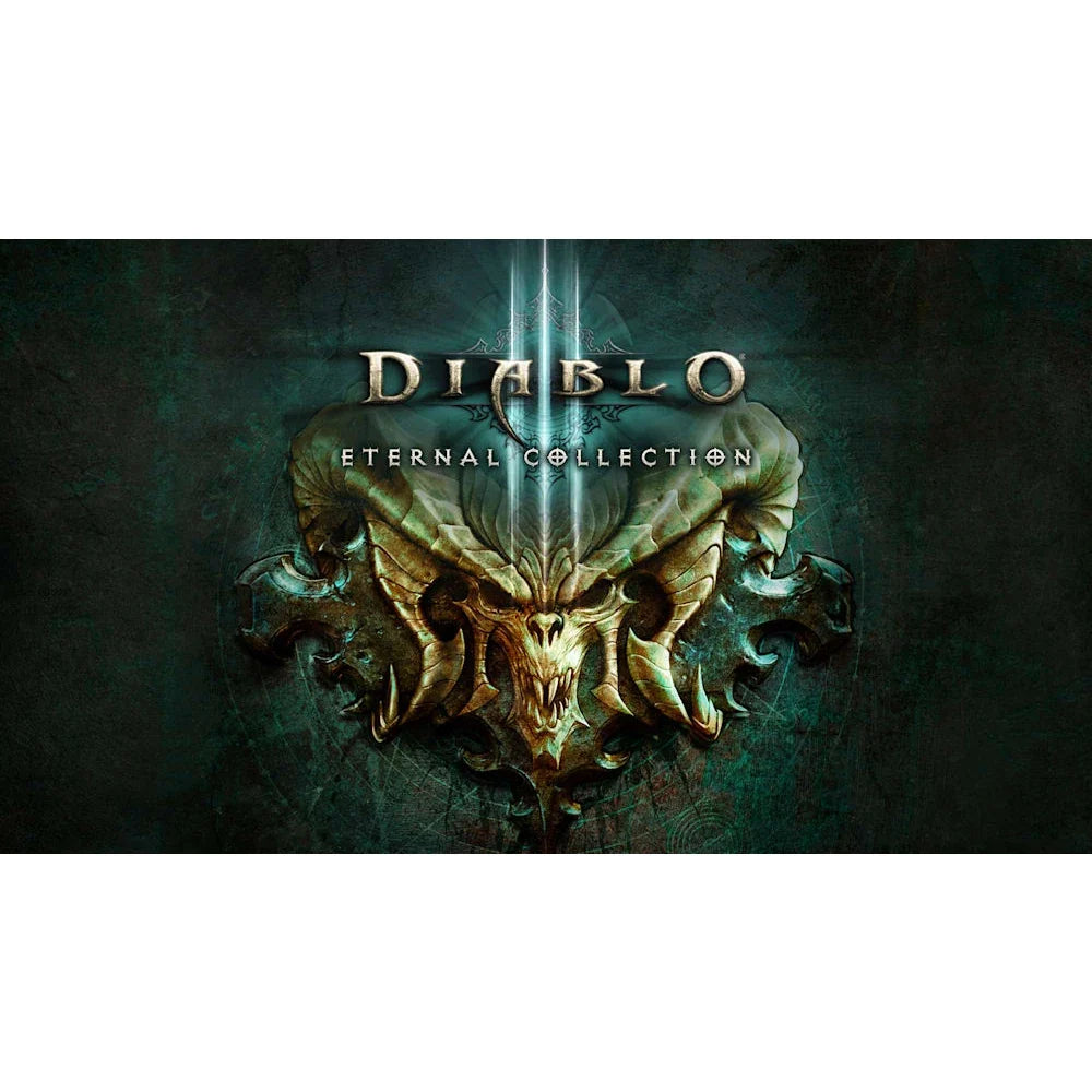 Nintendo Switch game Diablo III Eternal Collection teal demon skull emblem on Tampa Home & Garden Store