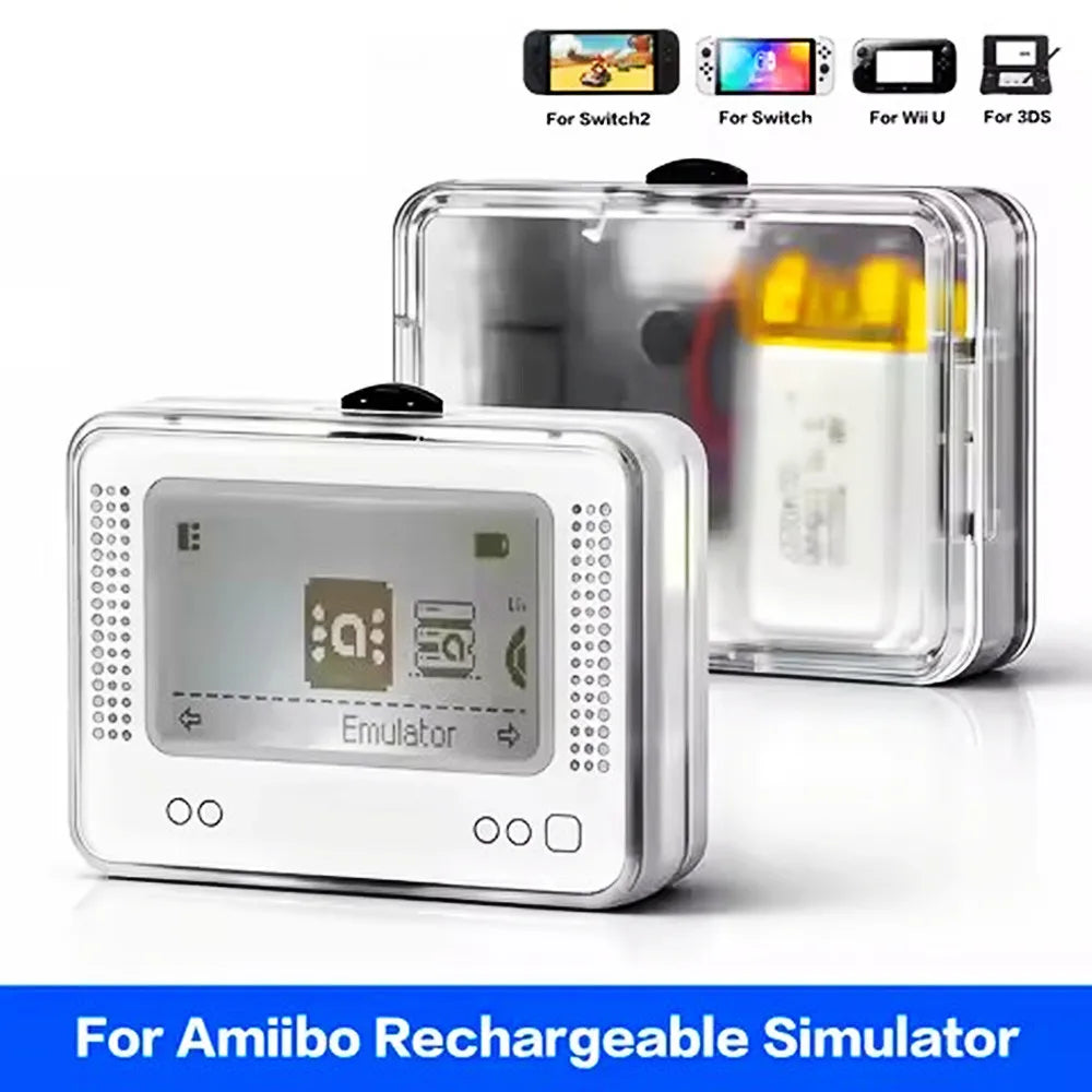 FLIPSTYLEZLLC Amiibo NFC game emulator in clear case with LCD display and controls on Tampa Home & Garden Store