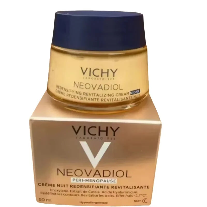 Vichy Neovadiol night cream jar on gold box with navy cap, 50 ml on Tampa Home & Garden Store