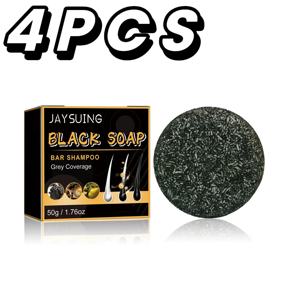 Herbal Dandruff Removal Shampoo Bar Silcy Skin tea tree oil boxed black soap on Tampa Home & Garden Store
