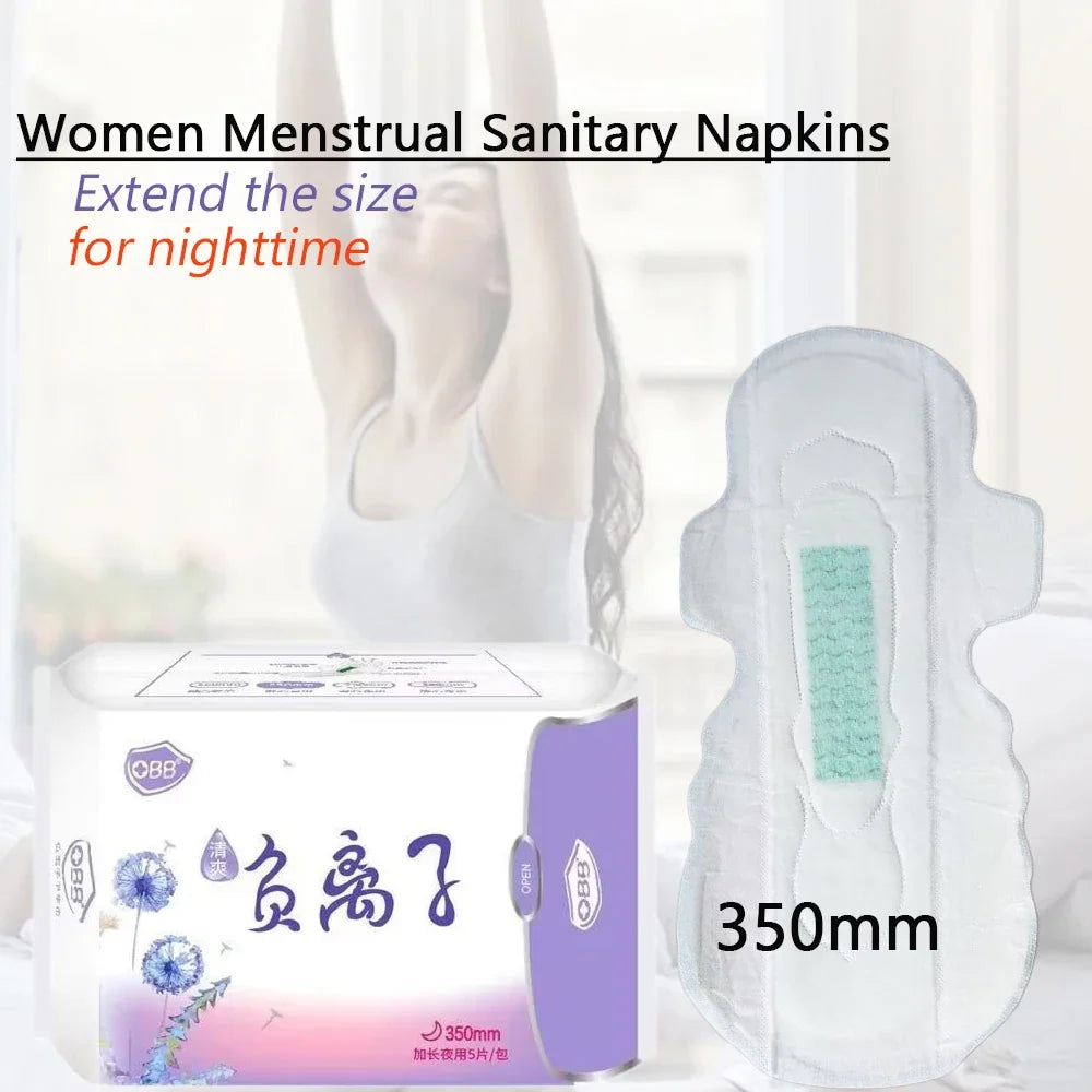 Anion sanitary pads by Silcy Skin, 3-pack 90pcs with purple packaging and 350mm pad image on Tampa Home & Garden Store