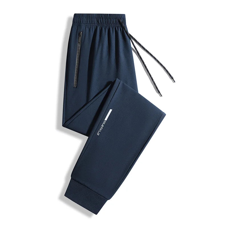 Men jogger pants navy blue quick-dry with drawstring waist and zip pocket UpTrend Deals on Tampa Home & Garden Store
