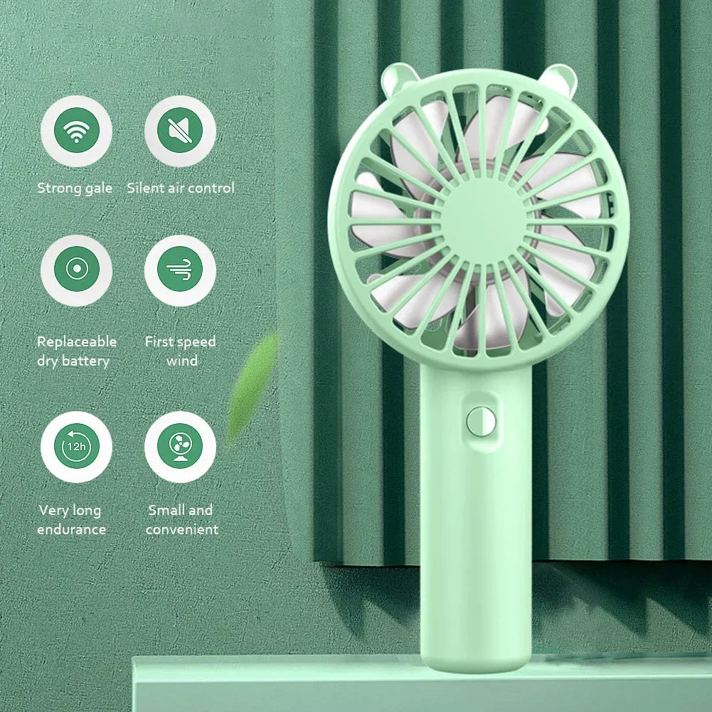 Portable Hand Fan | Mini Handheld Fan with 3-Speed Airflow Control | USB Rechargeable for On-the-Go Comfort