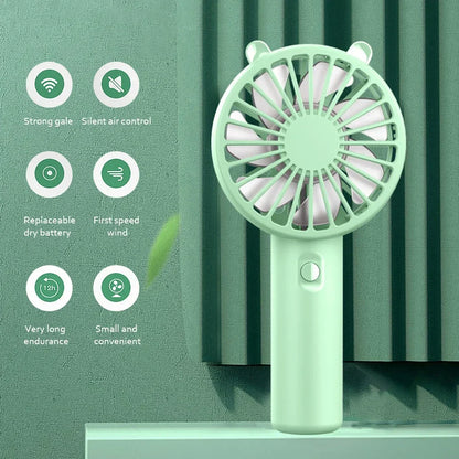 Portable Hand Fan | Mini Handheld Fan with 3-Speed Airflow Control | USB Rechargeable for On-the-Go Comfort