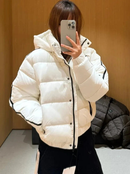 White hooded puffer jacket, thick padded coat for women, UpTrend Deals on Tampa Home & Garden Store